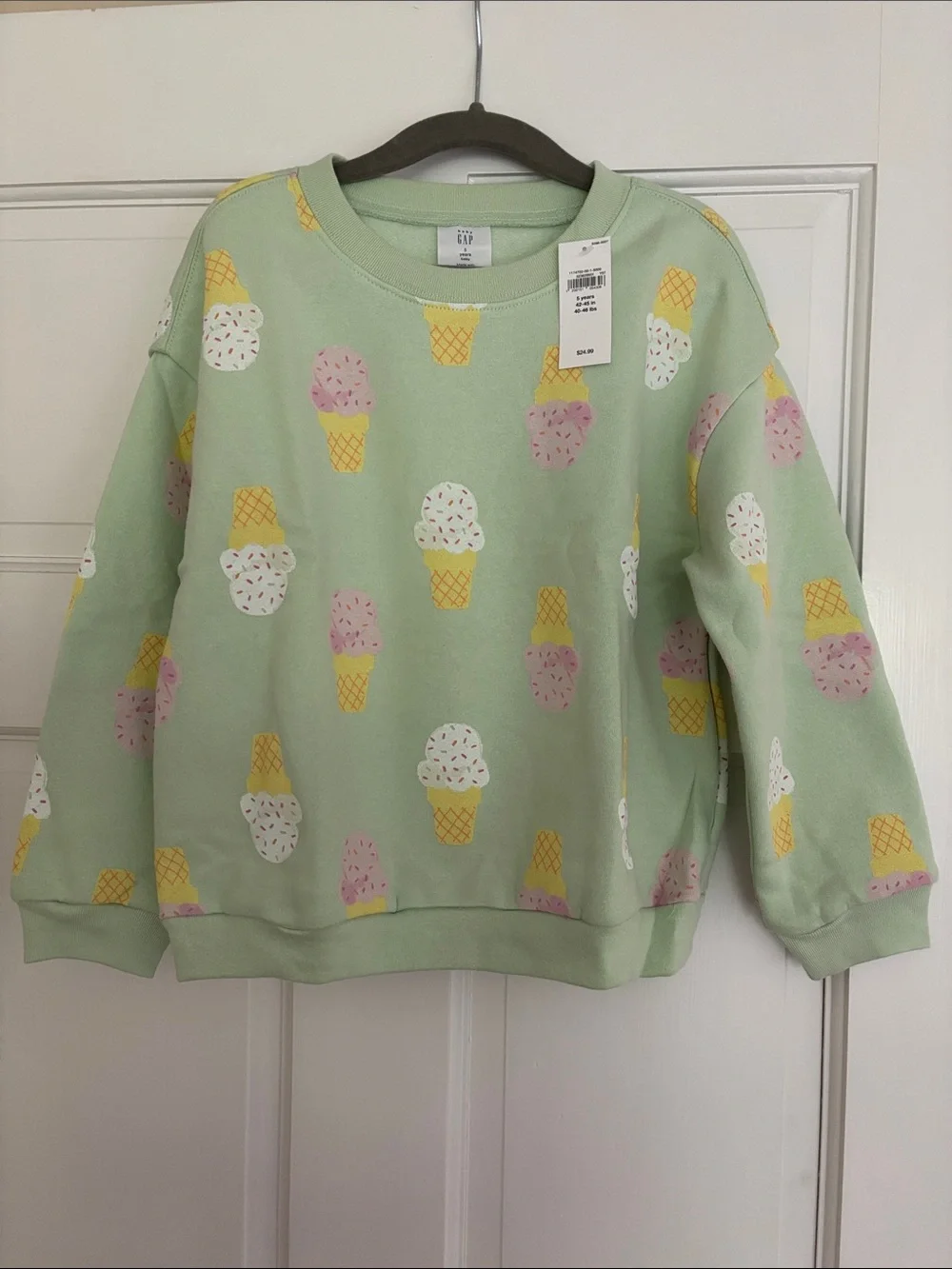 GAP Mint Green Ice Cream Print Sweatshirt 5T